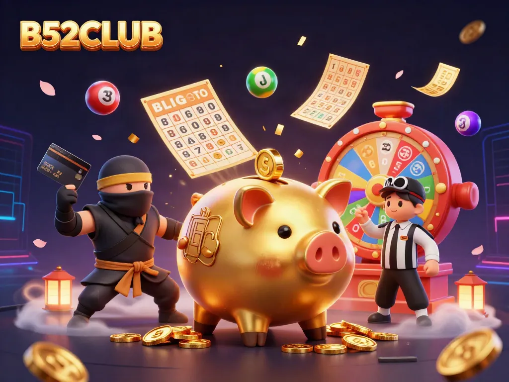 Experience thrilling B52CLUB action with a dynamic casino scene filled with vibrant game elements