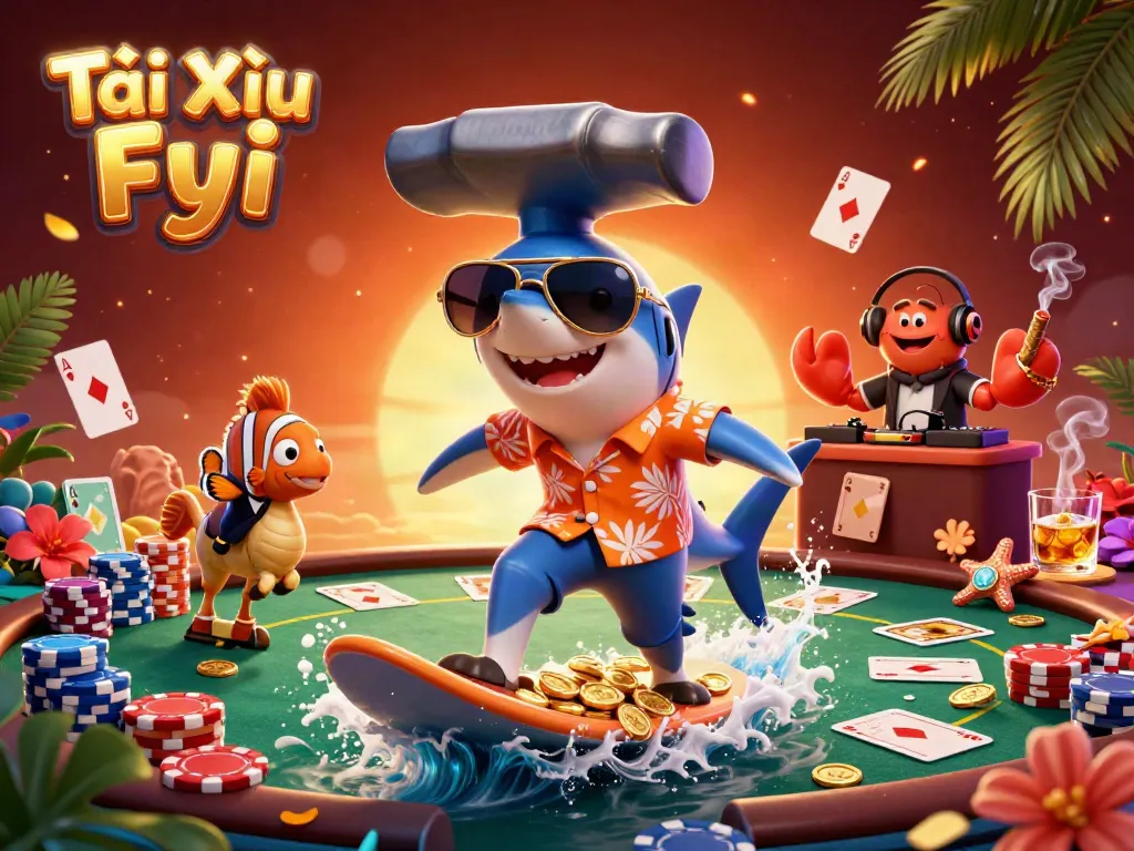 Experience exciting Tài Xỉu Fyi action with vibrant characters and casino elements in a dynamic 3D scene.