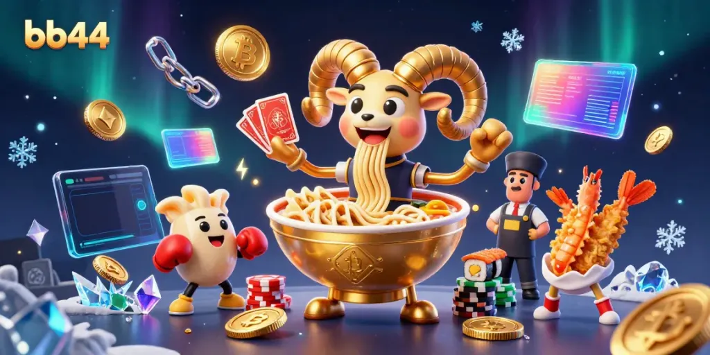 Experience thrilling wins with bb44 in this vibrant casino-themed 3D illustration!