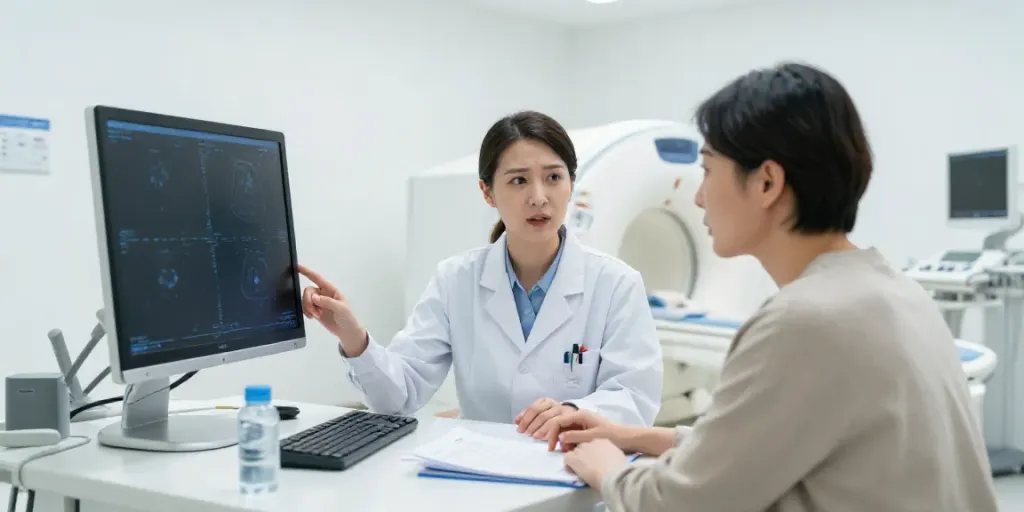 Moderne Radiologie in Wolfsburg mit Ärztin und Patient