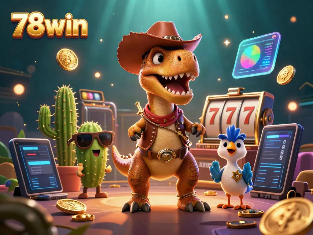 Players engaging with thrilling slot games at 78win featuring vibrant characters and dazzling graphics.