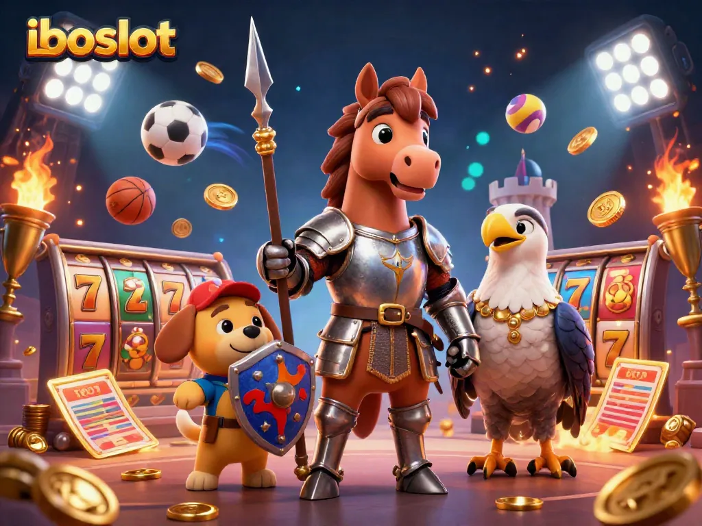 Experience the excitement with IBOSLOT's engaging online gaming, surrounded by dynamic visuals and gold.