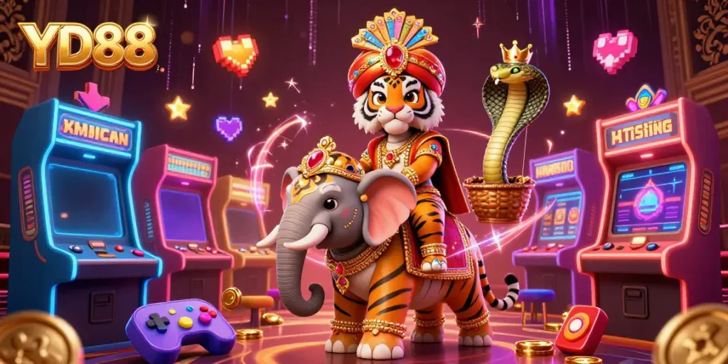 Experience thrilling gameplay at YD88 casino with vibrant characters in a dynamic gaming scene.