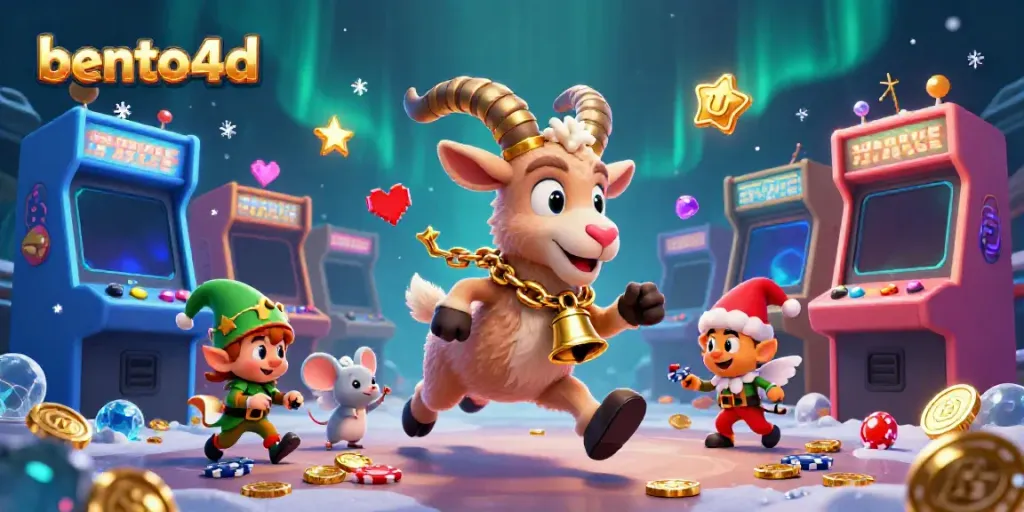 Immerse in the bento4d festive horror casino scene featuring Krampus and elf gremlins stealing chips.