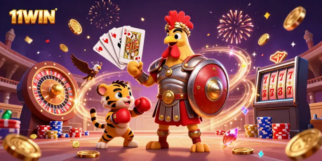 Experience exhilarating wins at 11WIN with dynamic gaming characters and exciting casino elements.