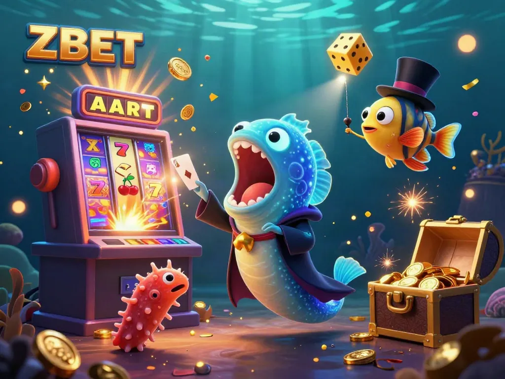 Experience the thrilling ZBET magic in this vibrant underwater casino scene.