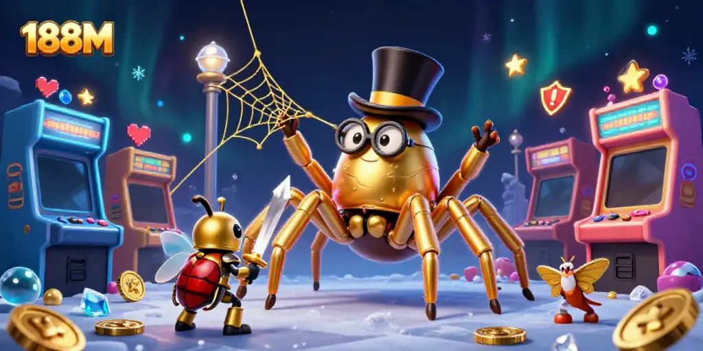 188M offers a unique online casino experience with engaging games and vibrant visuals surrounded by colorful gaming elements.