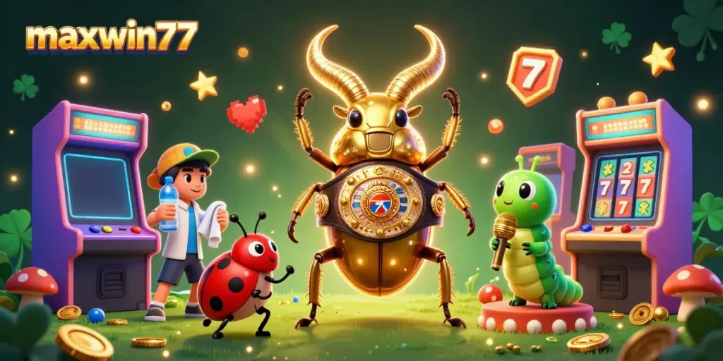 Experience exciting gameplay with maxwin77 in this dynamic casino scene featuring unique characters.