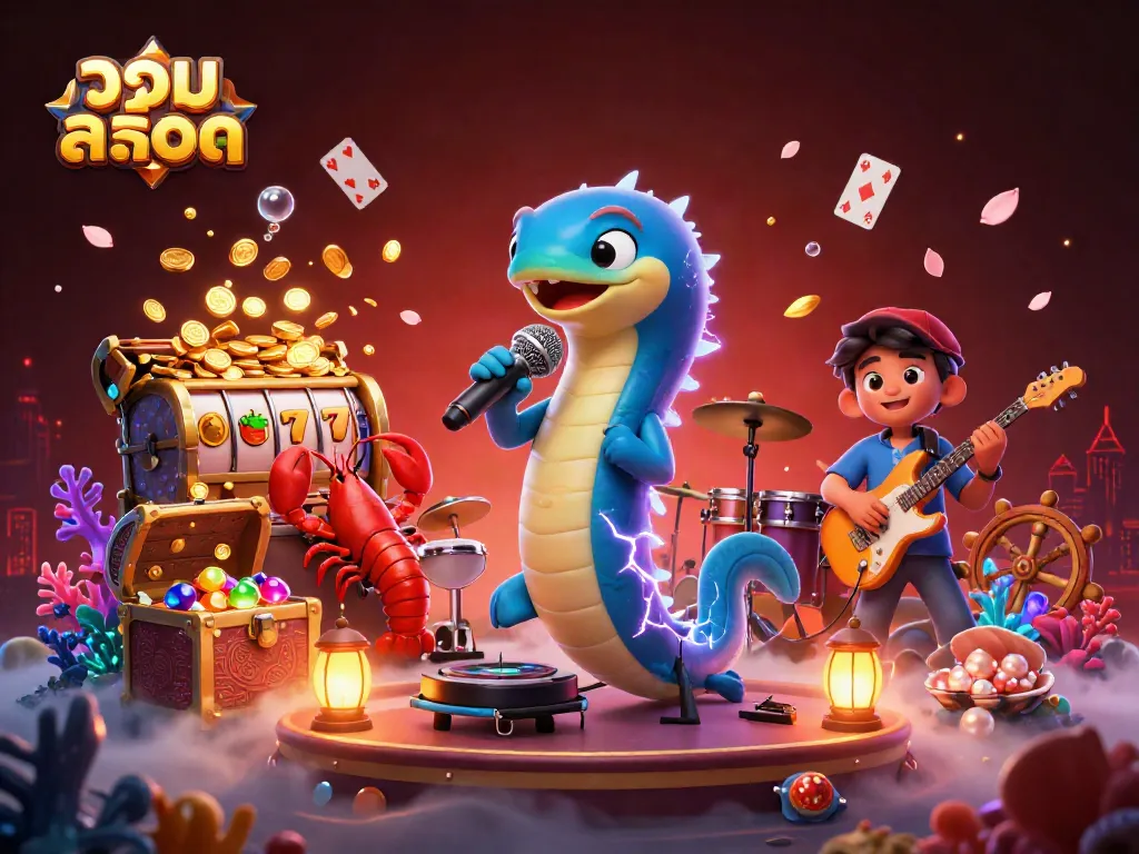 Experience exciting รวมสล็อต action with an electric eel DJ, lobster drummer, and seahorse guitarist in an underwater casino.