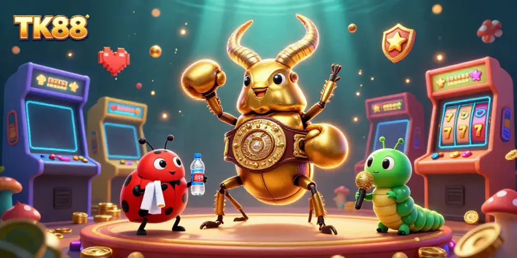 Experience thrilling gameplay on TK88 with engaging slots and vibrant casino characters.
