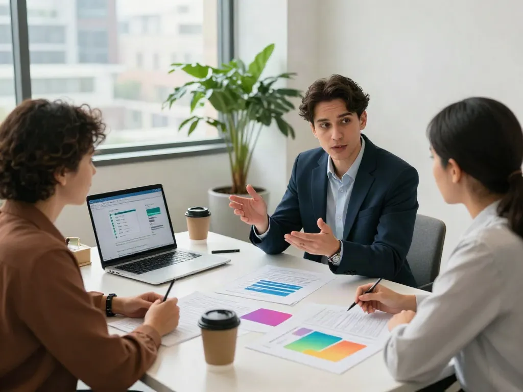Payday loans consultation at https://paydayloans-on.ca/ with advisor and couple discussing options.