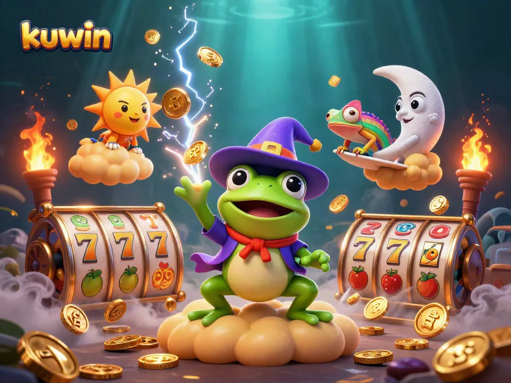 Experience thrilling gameplay at kuwin with a magical storm of golden coins and vibrant casino elements.