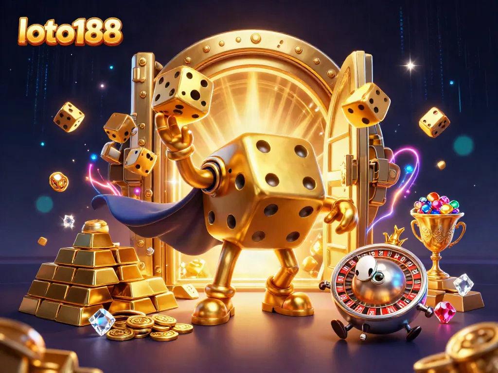 Experience the excitement of loto188 with a vibrant scene showcasing colorful casino elements and characters.