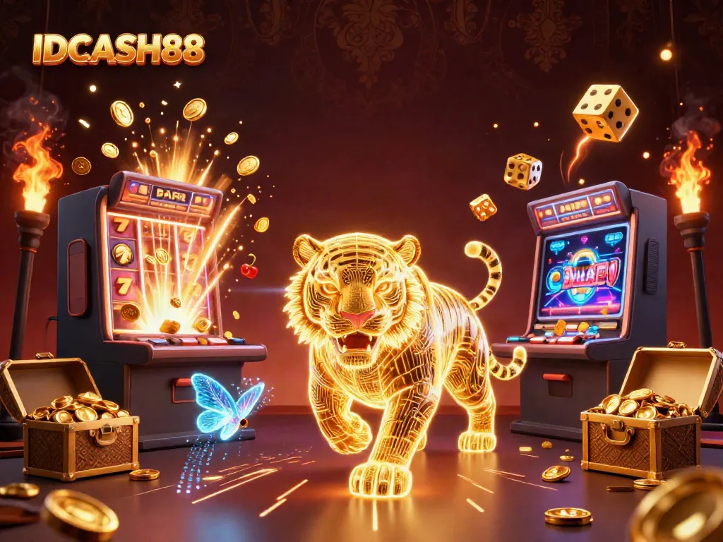 Experience winning moments at IDCASH88 with lively casino action featuring a golden tiger!
