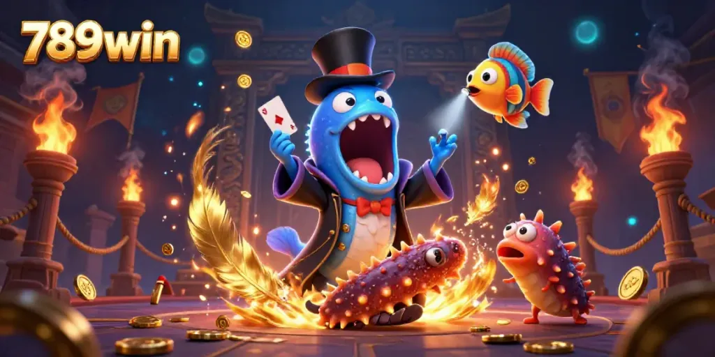 Experience magical card tricks with 789win in this vibrant casino illustration.